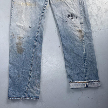 Levis 501 Vintage 80s Redline Selvedge USA XX Jeans Light Wash 34x36 Act 32x32