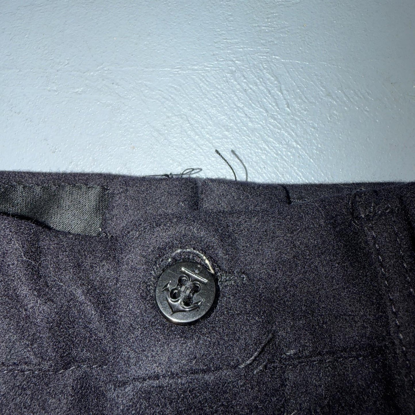 VTG 40s WWII US Naval Clothing Factory Wool Sailor Pants Navy 30L Bell Bottoms