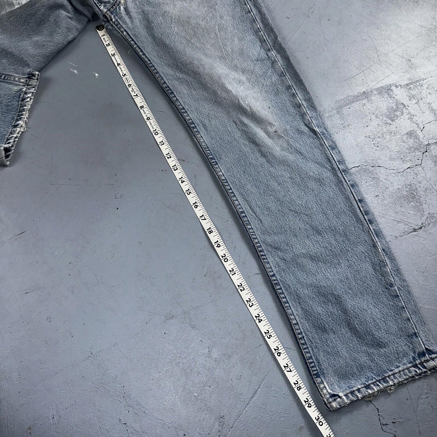 Levis 501 Vintage 90s Straight Leg Jeans 32x30 80s Light Wash Act 28x30 Thrashed