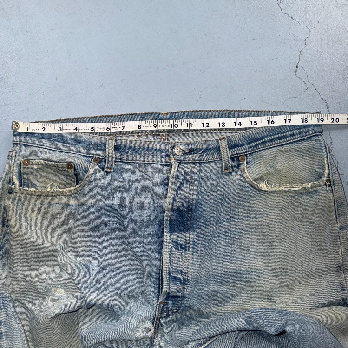 Levis 501 Vintage 80s Redline Selvedge USA XX Jeans Light Wash 40x30 Act 38x26