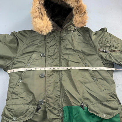 VTG 1960s USAF N-3B Parka Jacket Real Fur Air Force M 60s Air N3B Rare Coat