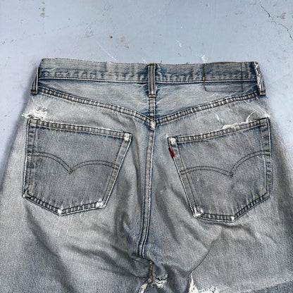 Levis 501 Vintage 80s Redline Selvedge USA XX Jeans Thrashed Light Act 31x29
