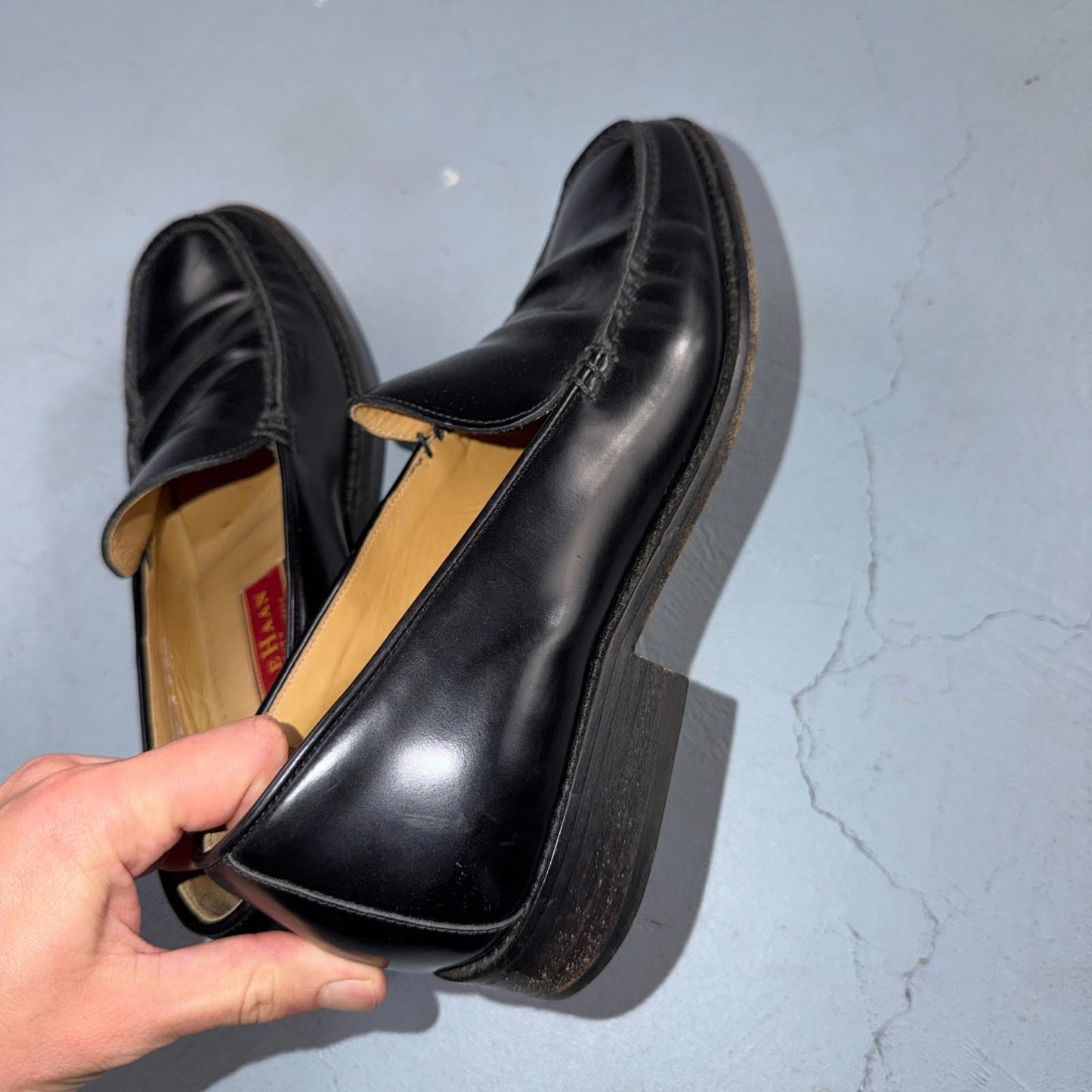 Cole Haan Italy Black Leather Kiltie Italian Loafer Men's 8M VGUC VTG 90s Shoes