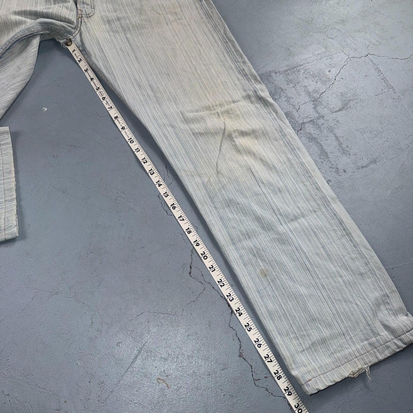 Levis 501 Vintage Y2K 90s XX Straight Leg Jeans Blue Light Wash Stripe Act 33x29