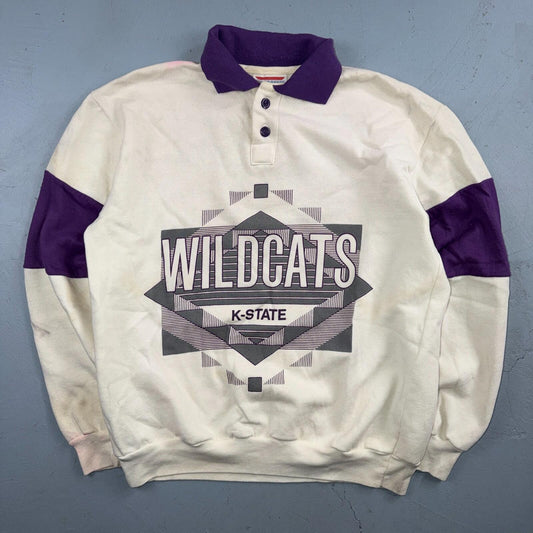 Vintage Kansas State Wildcats Crewneck Sweater Size Large Dodger Polo Rugby