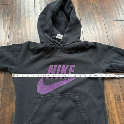 Nike Boys Sweater L Black Hoodie Logo Swoosh Pockets Pockets Long Sleeve Skate