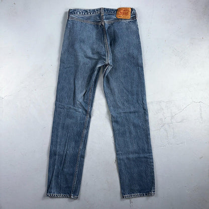Levis 501 Vintage 90s USA XX Straight Leg Jeans Blue Med Wash 32x36 Act 29x32