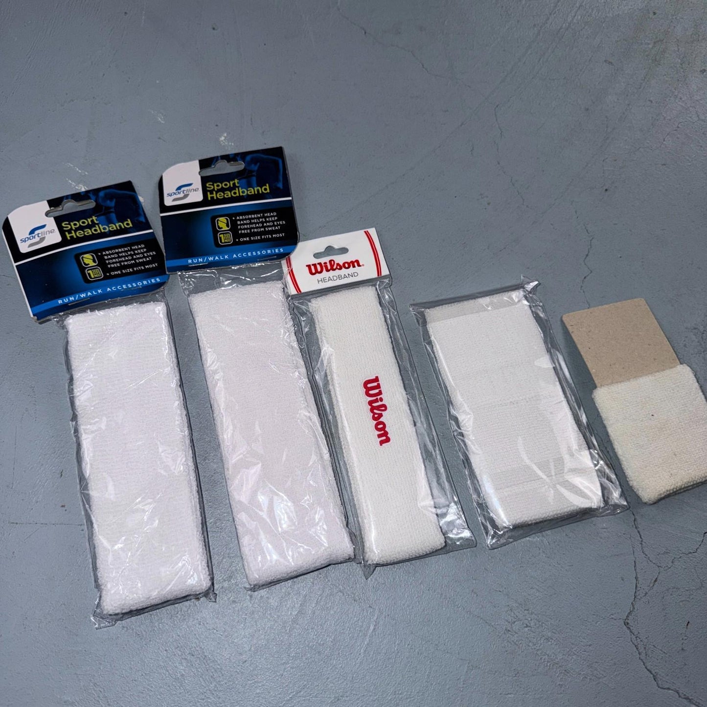 Wilson White Athletic Headband Sweatband Unisex Tennis Basketball Gym VTG Lot