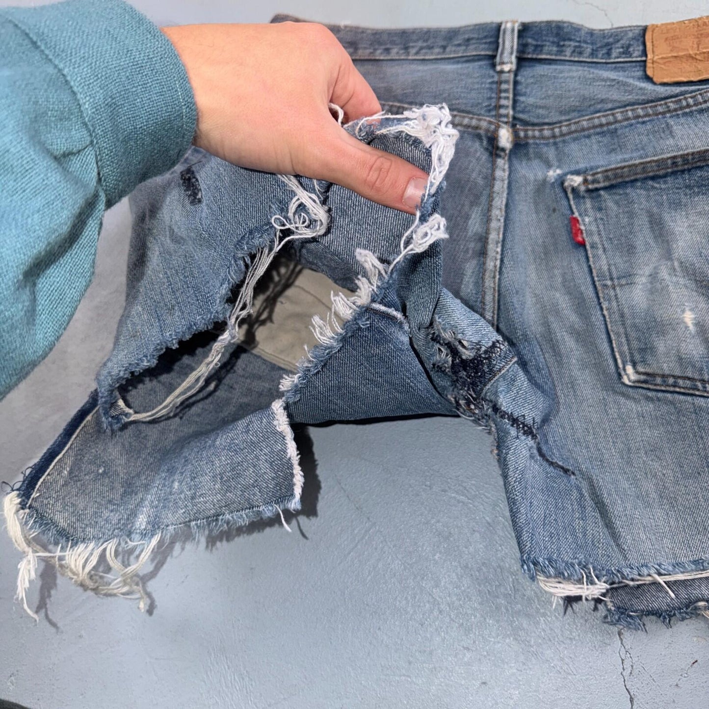 Levis 501 Vintage 70s SS Redline Selvedge USA XX Jeans Light Wash Shorts 31x5