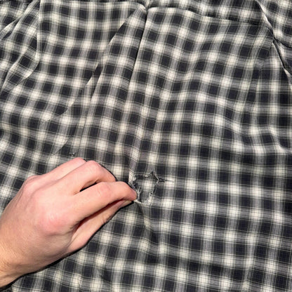 Vintage 60s McGregor Checker Loop Collar Button Up Shirt Made In USA Rockabilly