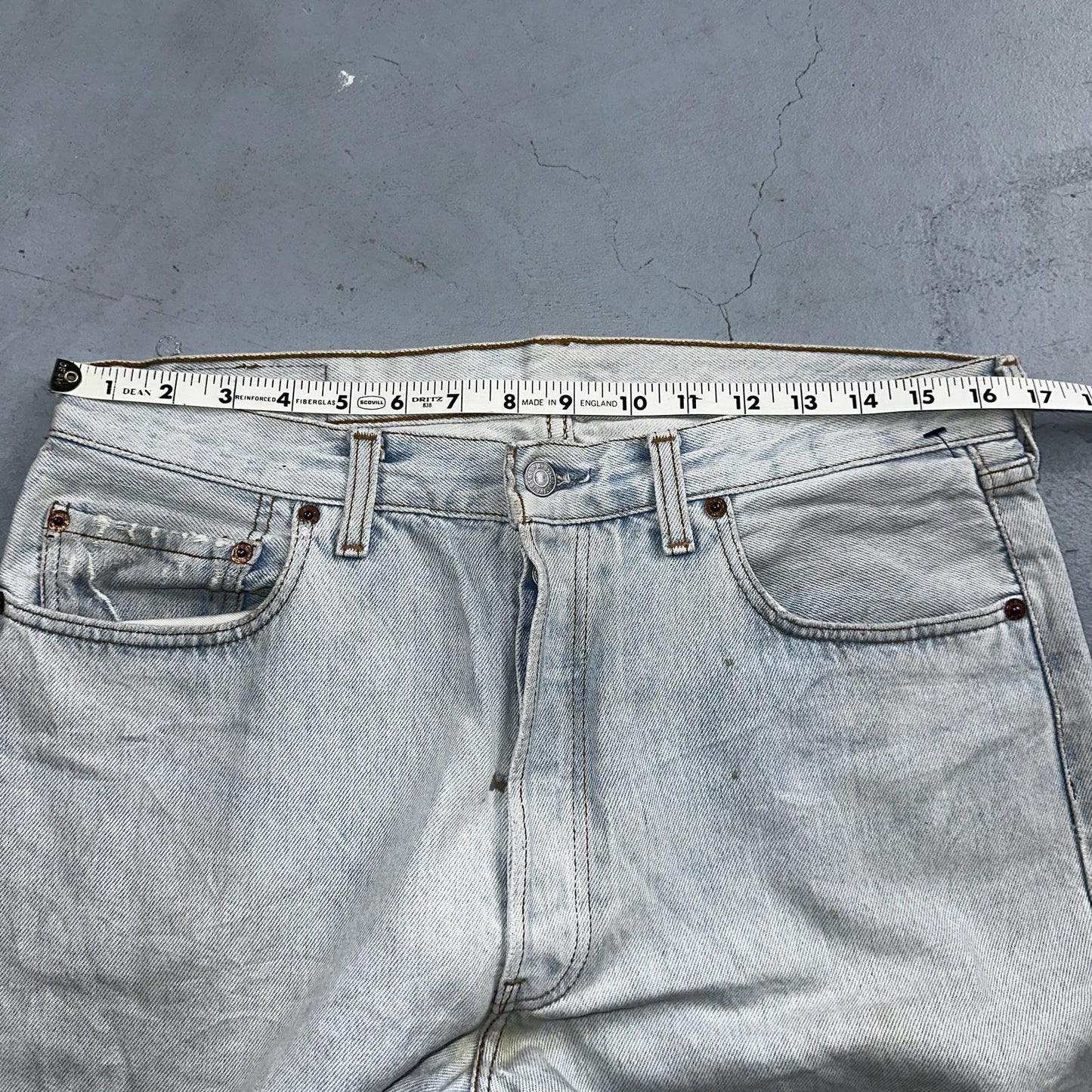 Levis 501 Vintage 90s Y2K XX Straight Leg Jeans Blue Light Wash 34x36 Act 33x31