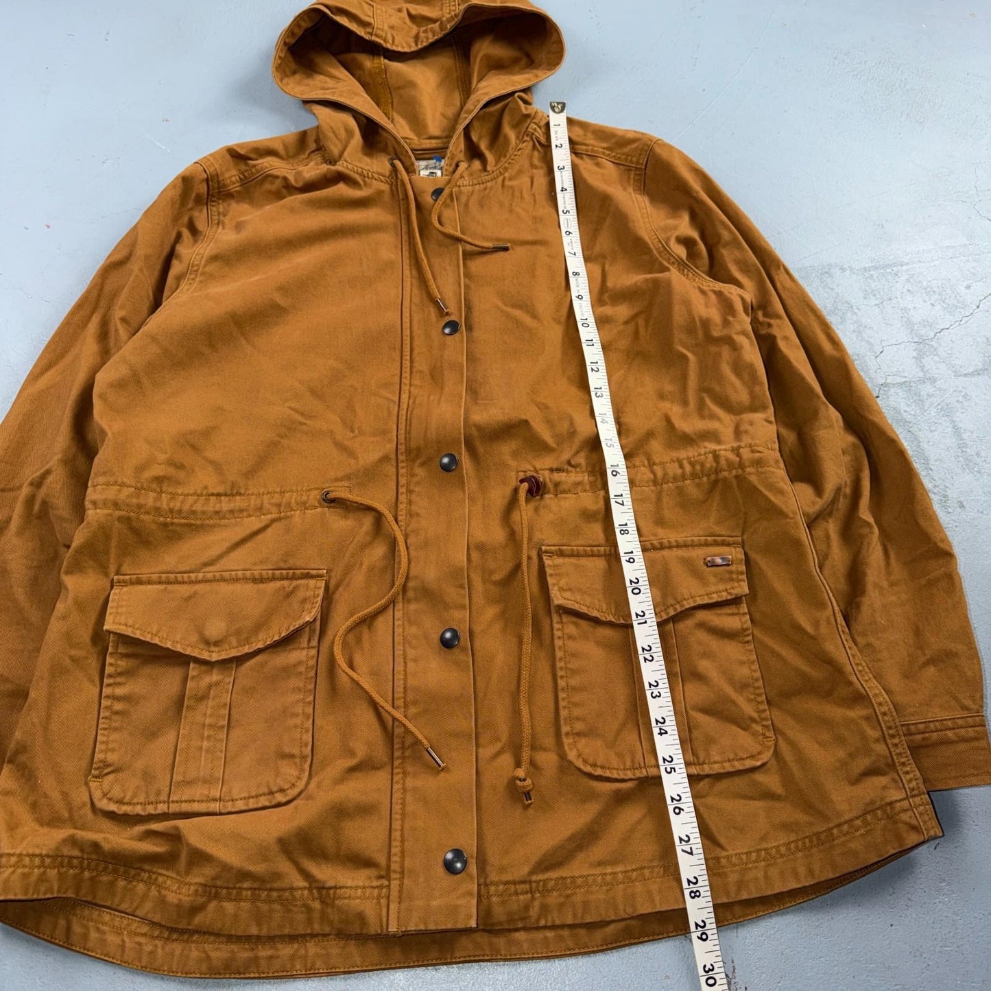 Levis Women High Collar Zip Up Front Karlie Utility Jacket XL Hooded Coat Y2K