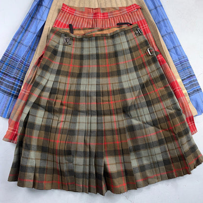 Womens Lot Of 4 Vintage Skirts Plaid Preppy School Pleated Wool Tartan Pendleton