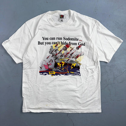 Jesus God VTG T Shirt Sodomite End Of World Genesis Earth Bible Study Graphic