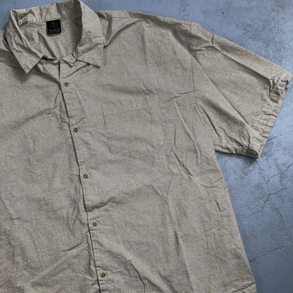 Nike Golf Tiger Woods Button Up Hawaiian Plaid Men's 2XL Shirt Gray Down Basic