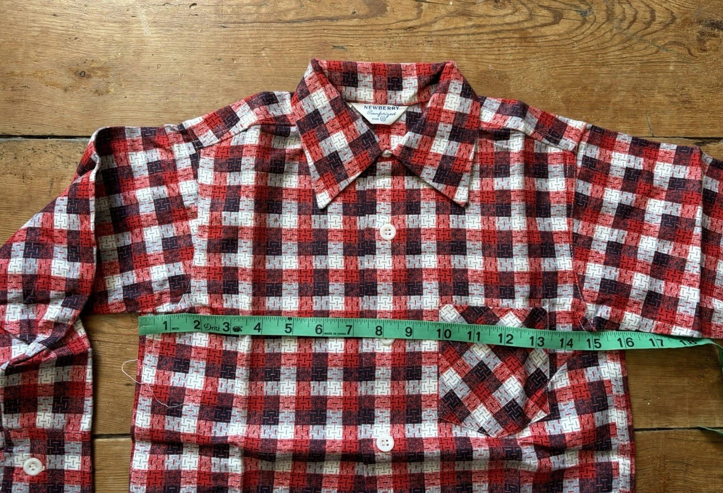 VTG 1950s NOS Plaid Flannel Boys Shirt Lot Newberry Rockabilly Size 10 RARE 50s