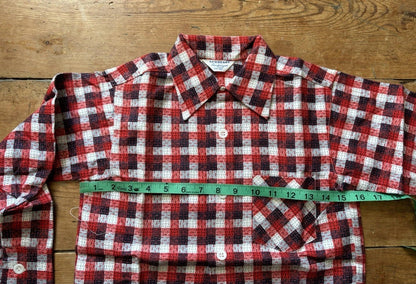 VTG 1950s NOS Plaid Flannel Boys Shirt Lot Newberry Rockabilly Size 10 RARE 50s