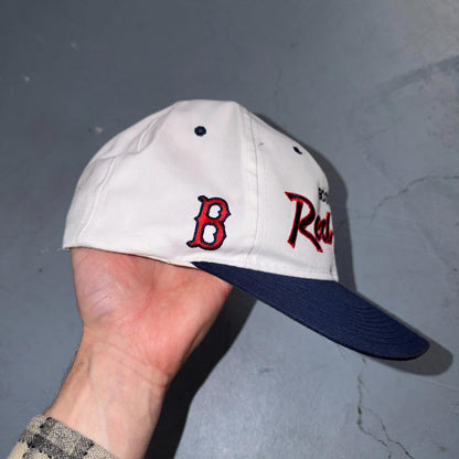Vintage 90s Boston Red Sox Sports Specialties Script SnapBack Hat Cap MLB Twill