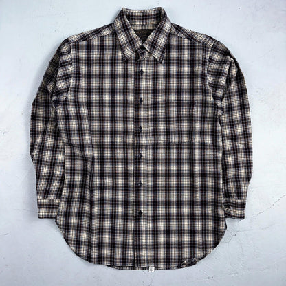 Vintage Pendleton Shirt Mens M Wool Plaid Flannel USA Button 1970s 70s Brown