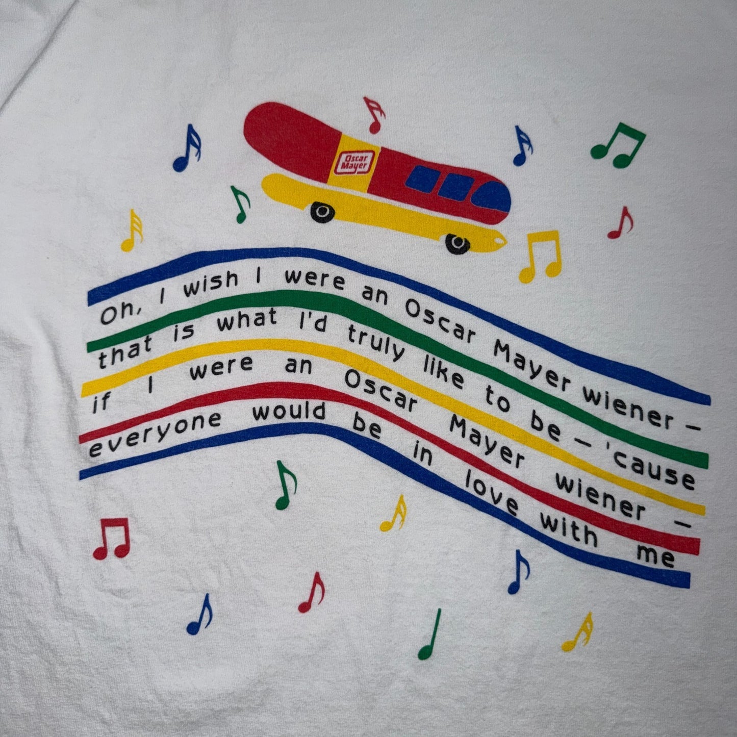 VTG Oscar Mayer Wiener T Shirt Hot Dog Food Advertising Graphic Tee 90s Music