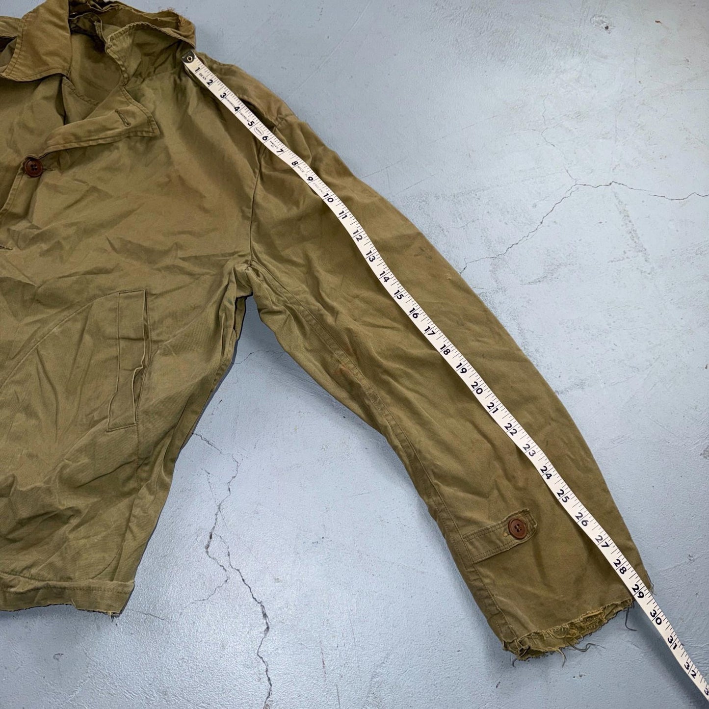 WW2 M41 Army Field Jacket Military 1940s WWII M-1941 Civilian? Unlined Rips