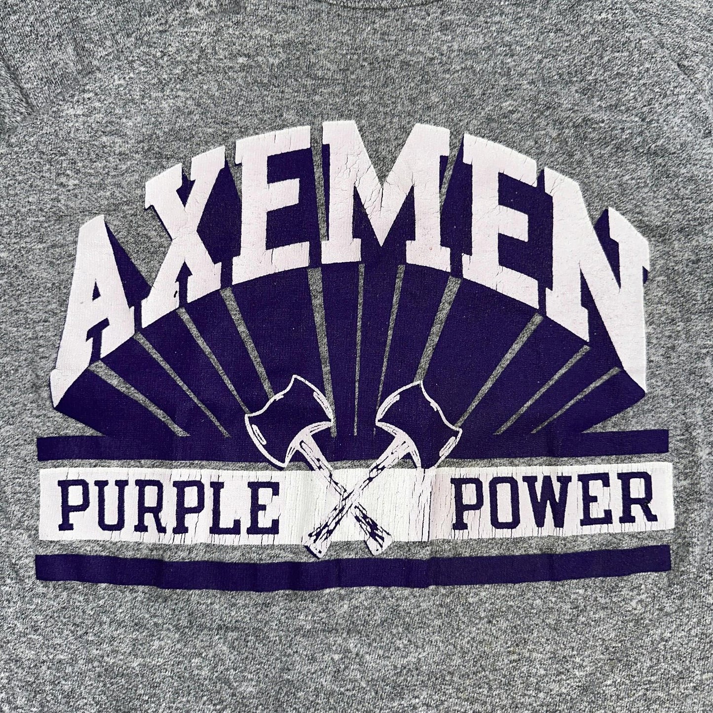 Champion Oregon Axemen VTG T Shirt Eugene High School 80s 1980s Rare School Gray