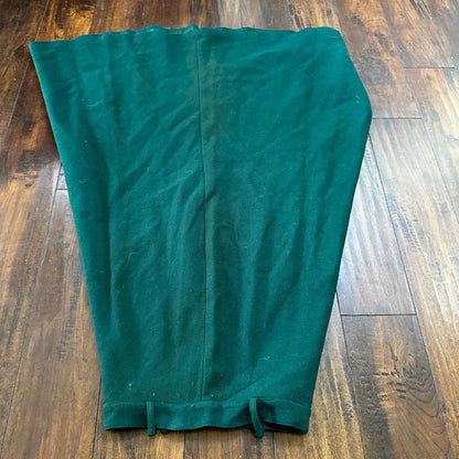 VTG 1960s Faded Green Wool Skirt Preppy Midi Knee Belt Loops 26" Waist Long 60s