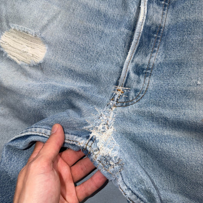 Levis 501 Vintage 80s USA XX Straight Leg Jeans Blue Light Wash 38x36 Act 35x31