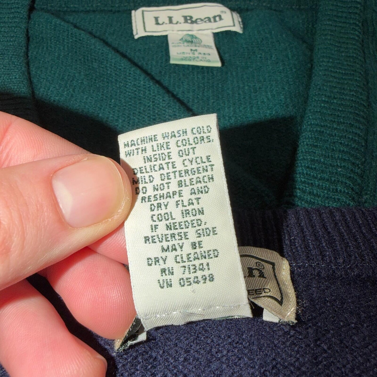 LL Bean Wool V-Neck Sweater Vest Mens Medium 100% Lambswool Knit Lot of 4