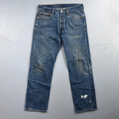 Levis 501 Vintage Y2K XX Straight Leg Jeans Blue Med Wash 34x33 Act 33x30