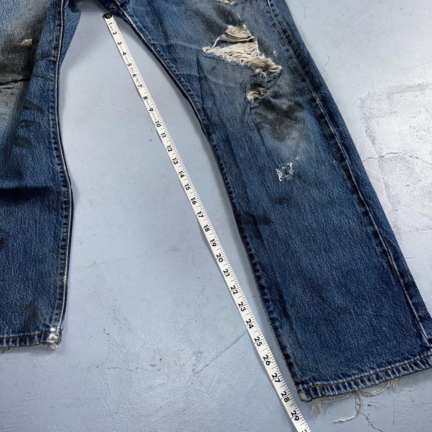 Levis 501 Vintage 90s XX Straight Leg Mexico Jeans 34x30 Thrashed Act 33x28