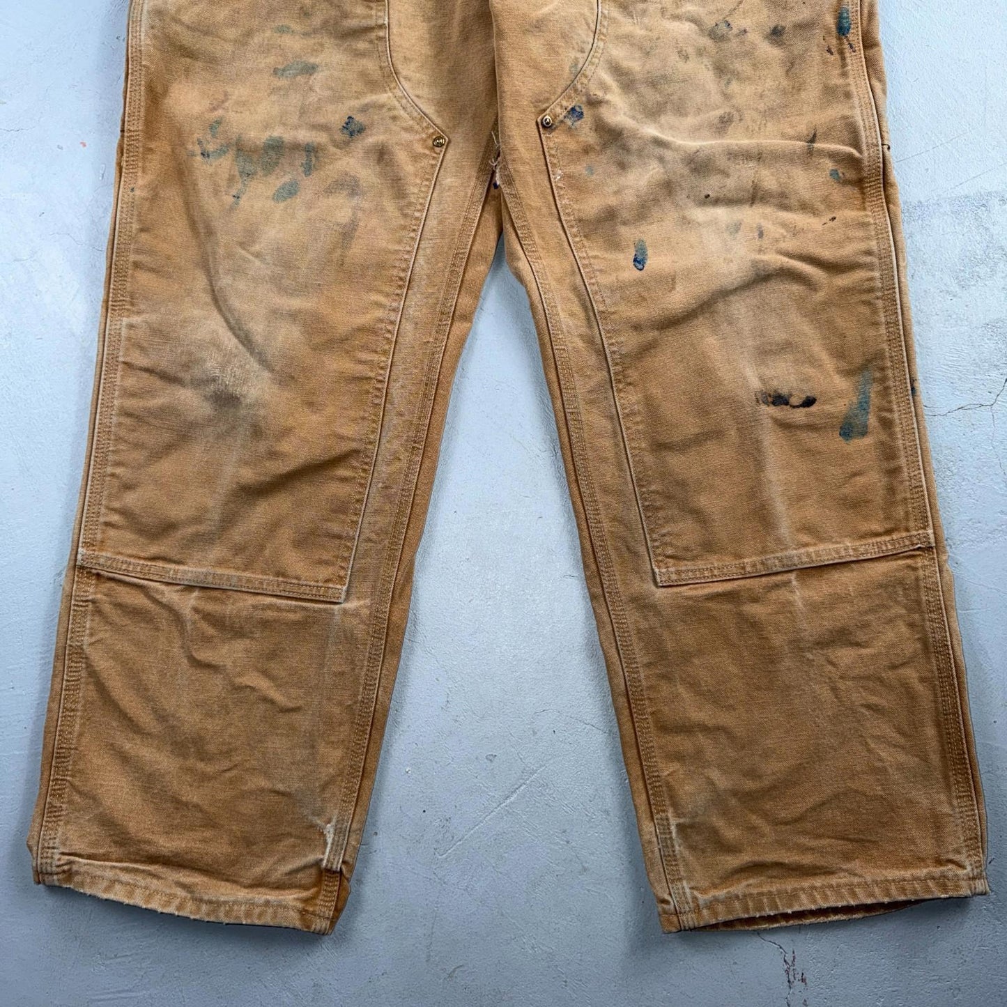 Carhartt VTG Double Knee Carpenter Pants B01 USA BRN Brown 38x30 Thrashed