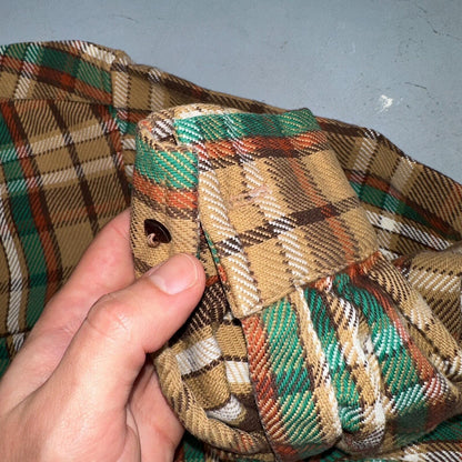 VTG Big Mac JC Penneys Thick 100% Cotton Flannel Work Shirt M 70s Plaid Thrashed