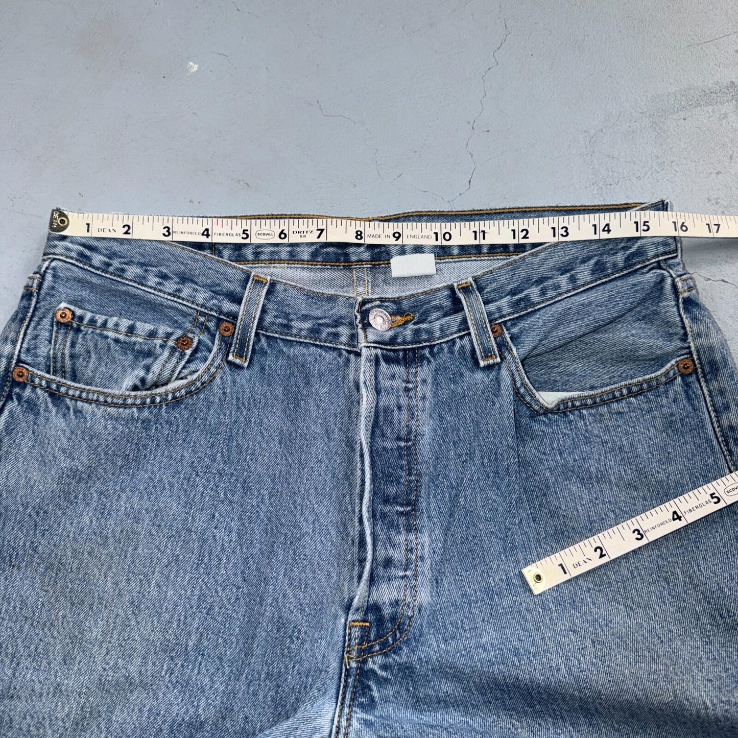 Levis 501 Vintage Y2K 90s XX Straight Leg Jeans Blue Light Wash 34x34 Act 31x32