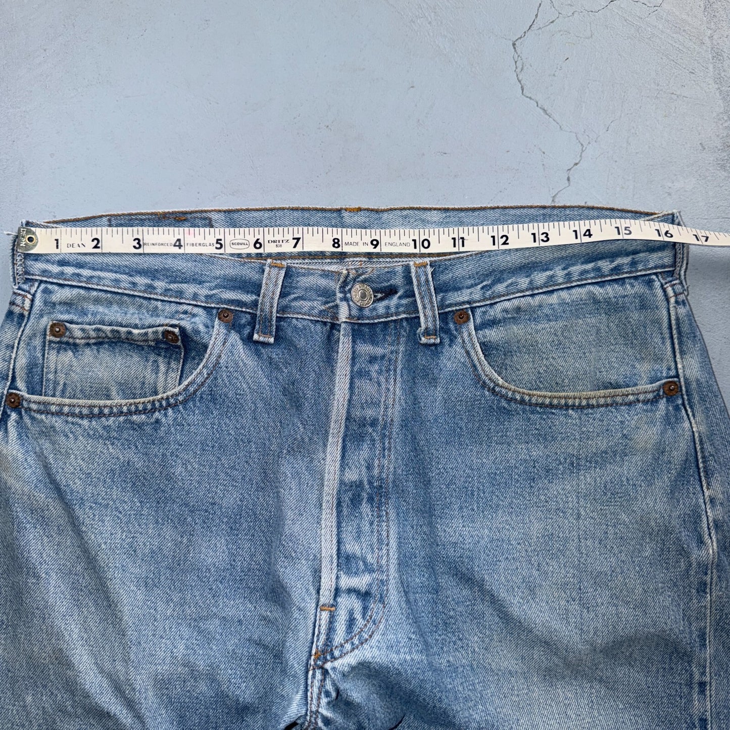 Levis 501 Vintage 80s Redline Selvedge USA XX Jeans Light Wash Act 33x32