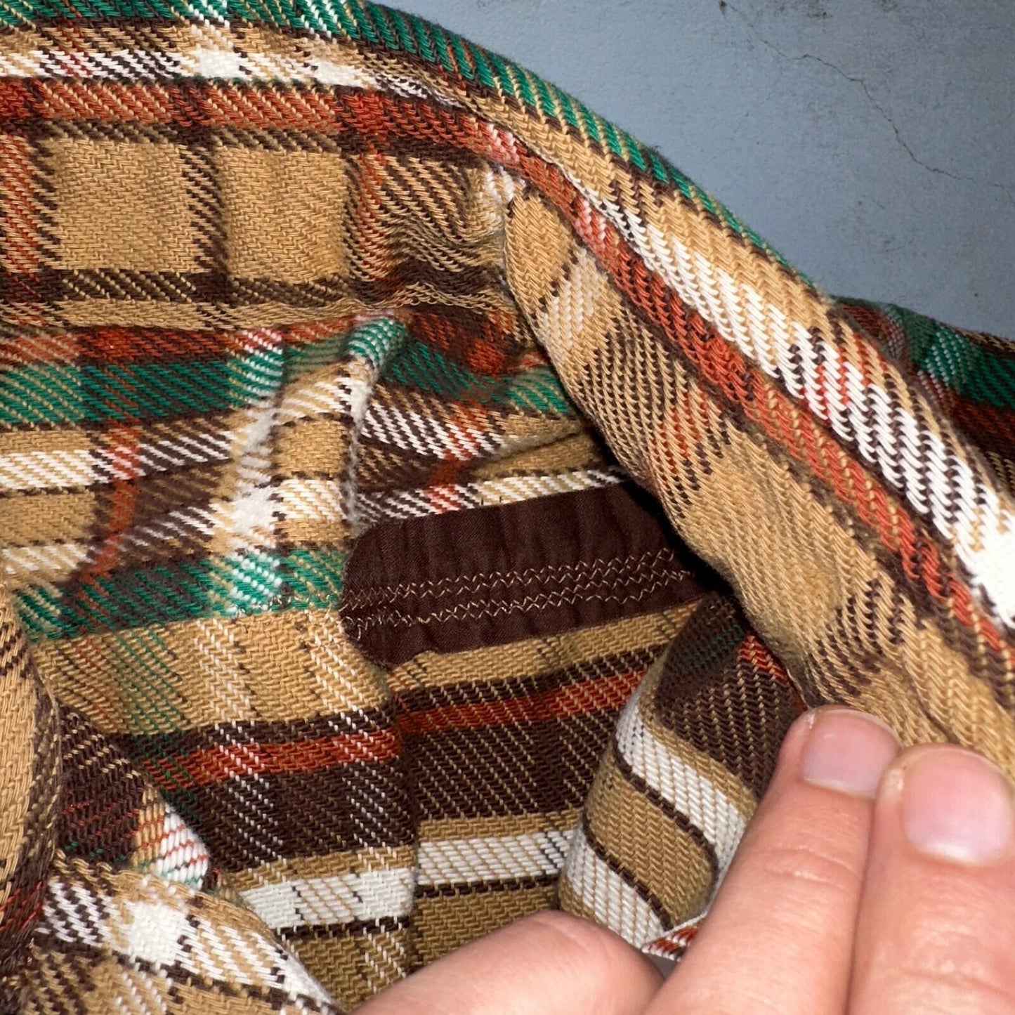 VTG Big Mac JC Penneys Thick 100% Cotton Flannel Work Shirt M 70s Plaid Thrashed