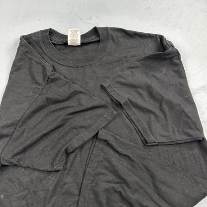 JERZEES Y2K VTG T Shirt Black No Print Lot 1 Basic Tee Simple 2000s
