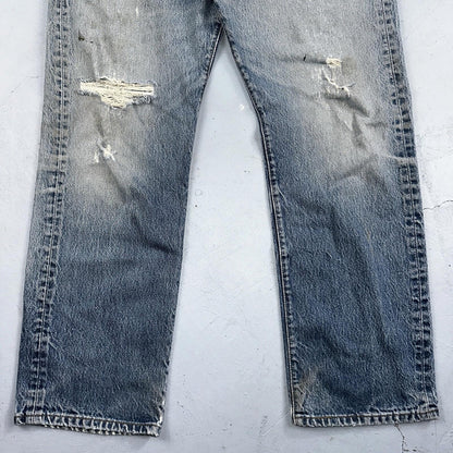 Levis 501 Vintage 90s Mexico Straight Leg Jeans 36x34 Y2K Light Wash Act 35x30