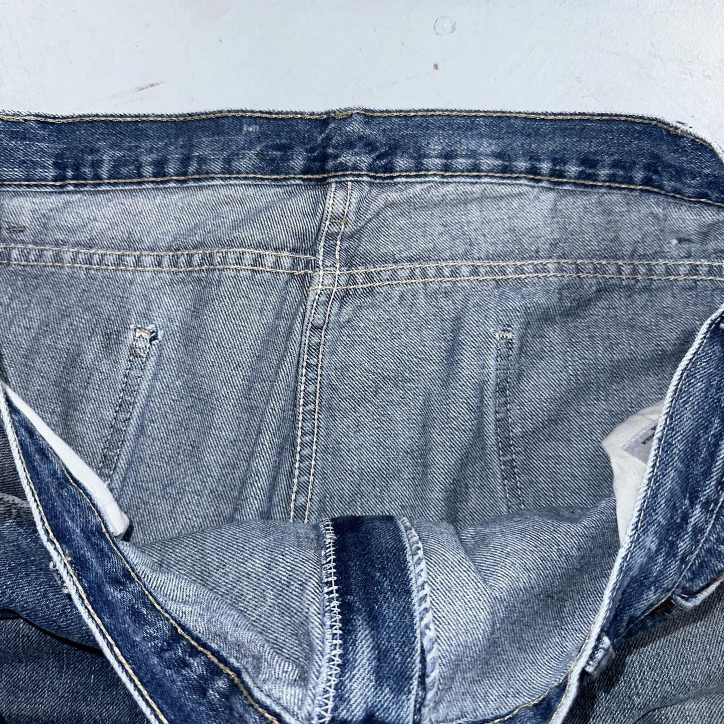 Dickies Double Knee Faded Blue Jeans 40x30  Work Wear Skate Baggy Y2K Wide Leg