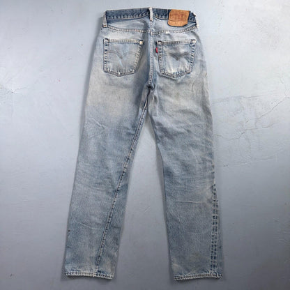 Levis 501 Vintage 80s Redline Selvedge USA XX Jeans Light Wash 31x36 Act 28x30