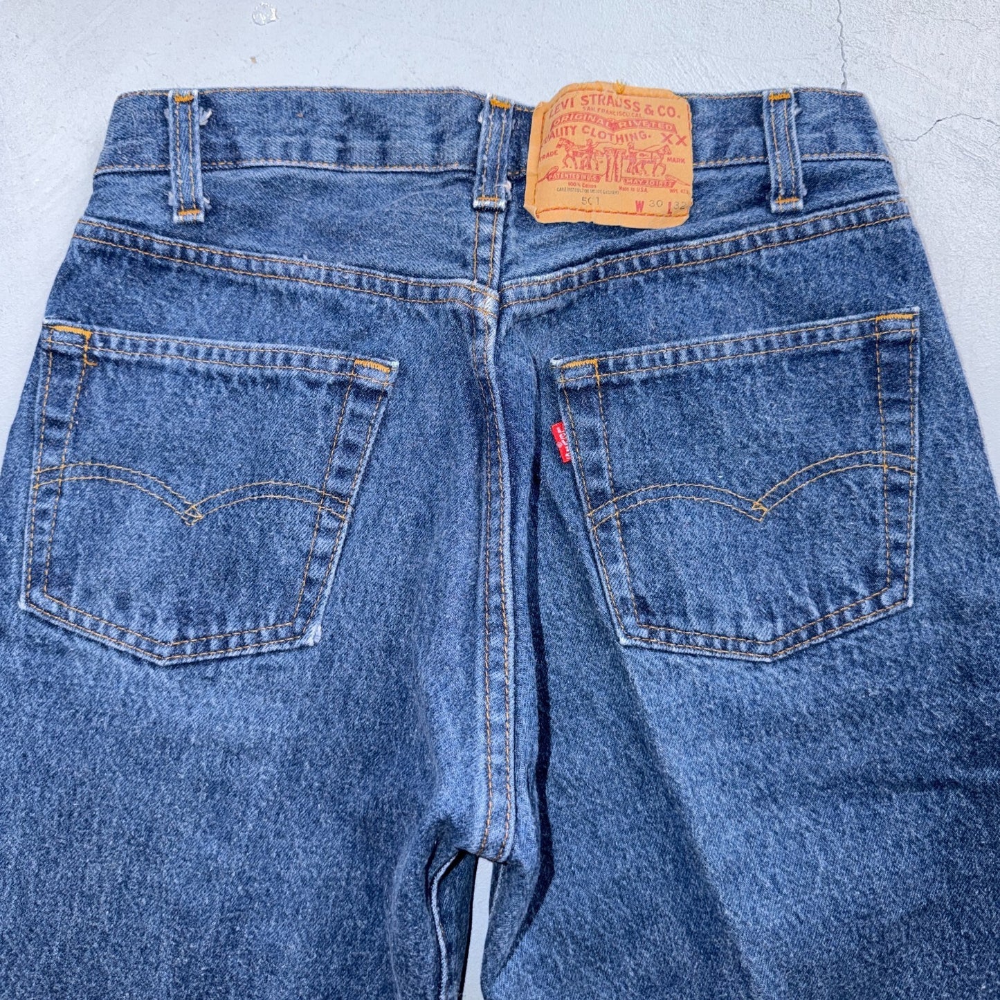 Levis 501 Vintage 80s USA XX Straight Leg Jeans Blue Med Wash 30x32 Act 26x28