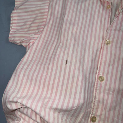 Vintage 50s Riley’s Mens S Pink White Stripe Loop Collar Shirt Rockabilly 1950s