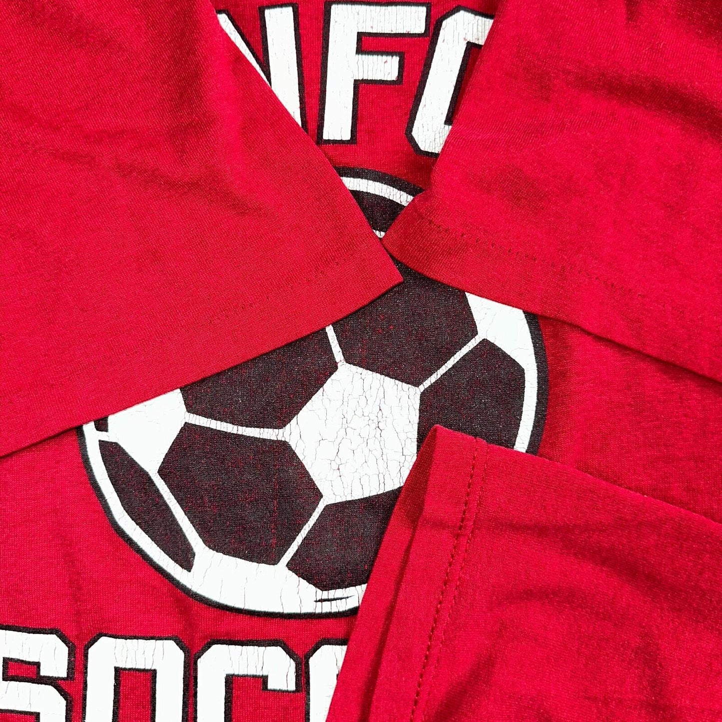 Stanford Soccer Russell Athletic USA VTG T Shirt Single Stitch Sports Red Graphi