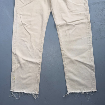 Levis 501 Vintage 80s USA XX Straight Leg Jeans White Light Wash 33x30 Act 31x28