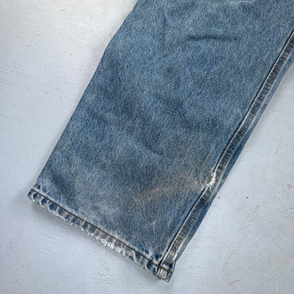 VTG Carhartt Men’s B73 DST 36x32 Double Knee Denim Jeans Workwear Thrashed