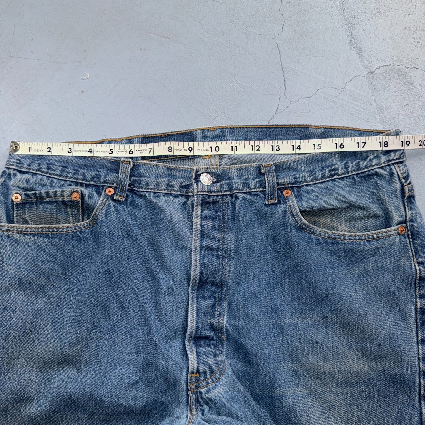 Levis 501 Vintage 80s USA XX Straight Leg Jeans Blue Light Wash 40x30 Act 37x28