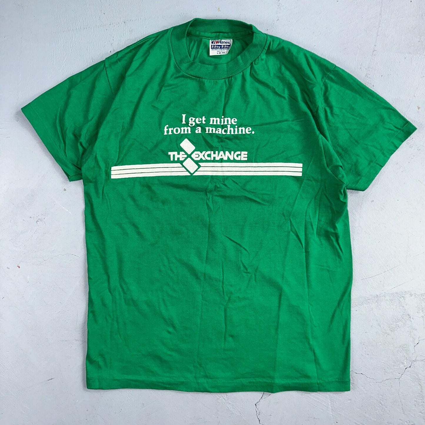 Exchange Money Hanes 80s VTG T Shirt 1980s Single Stitch Bank Machine Promo Rare