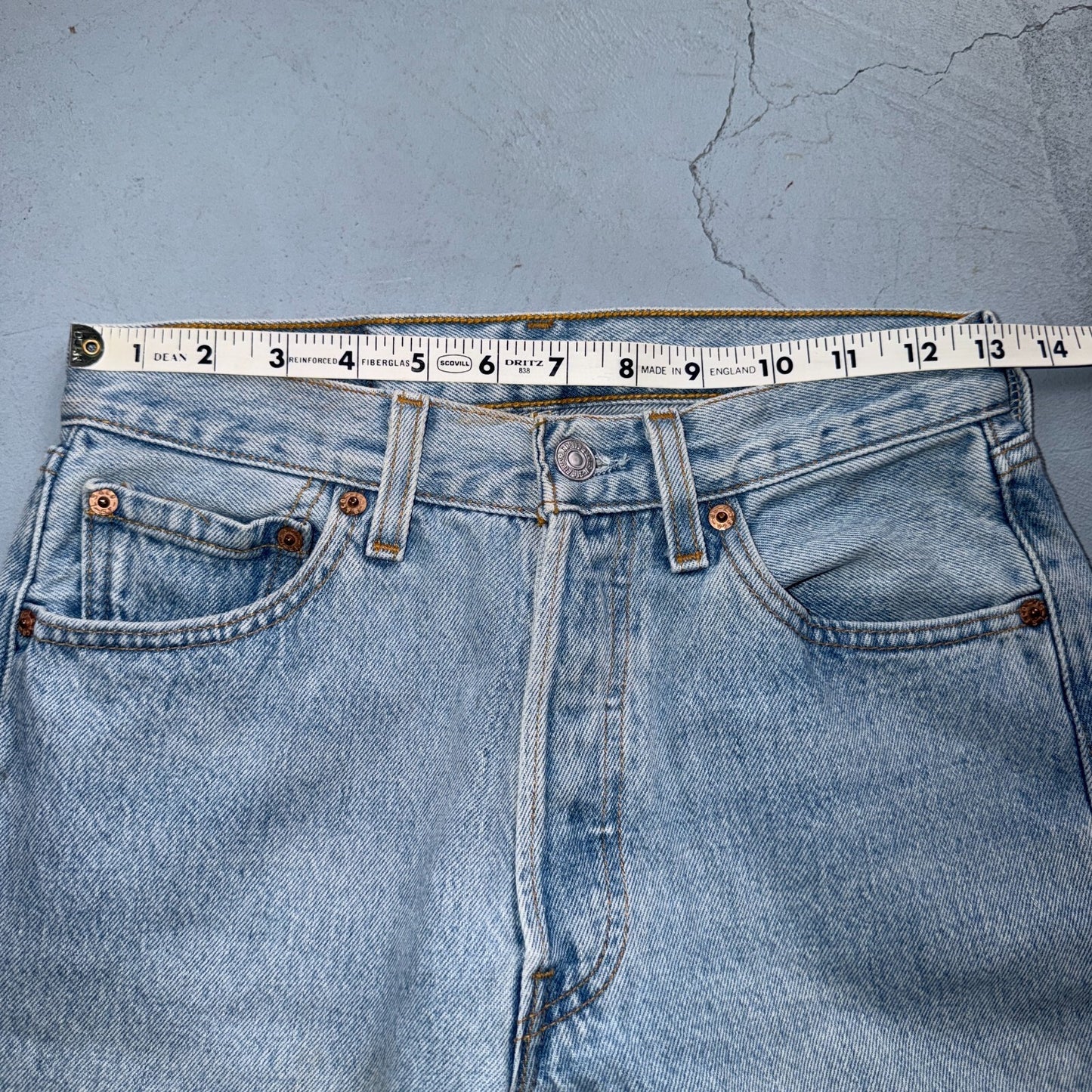 Levis 501 Vintage 90s USA XX Straight Leg Jeans Blue Light Wash 28x32 Act 26x31