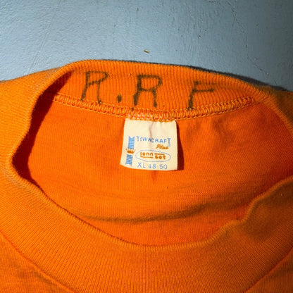Penneys 1970s Single Stitch Pocket VTG T Shirt Towncraft 70s 60s Blank Orange XL