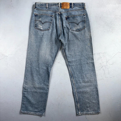 Levis 501 Vintage 90s Mexico Straight Leg Jeans 40x32 Y2K Light Wash Act 37x30